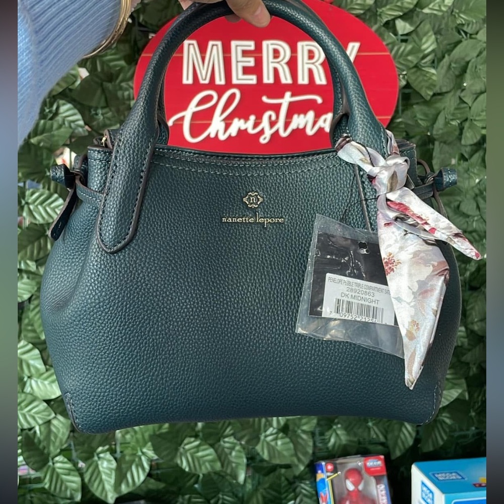 🤍Nanette Lepore Teal Satchel Bag with Bow Details on Side